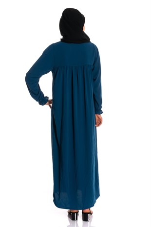 Düz Roba Büzgülü Manşet Gipeli  Elbise Elbise